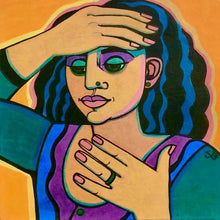 Load image into Gallery viewer, Diva 4 Ceramic tile painting by Linda Samson