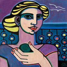 Load image into Gallery viewer, Sea Glass 2 Ceramic tile painting by Linda Samson