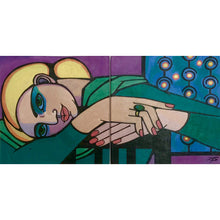 Load image into Gallery viewer, Starry Night 3 Ceramic tile painting by Linda Samson