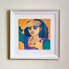 Load image into Gallery viewer, Diva 4 Framed Ceramic tile painting by Linda Samson
