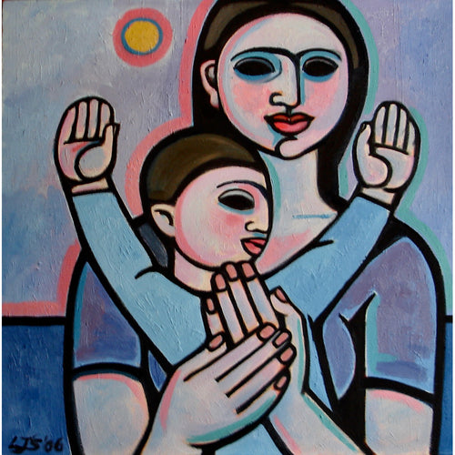 Mother and Child Oil on canvas by Linda Samson